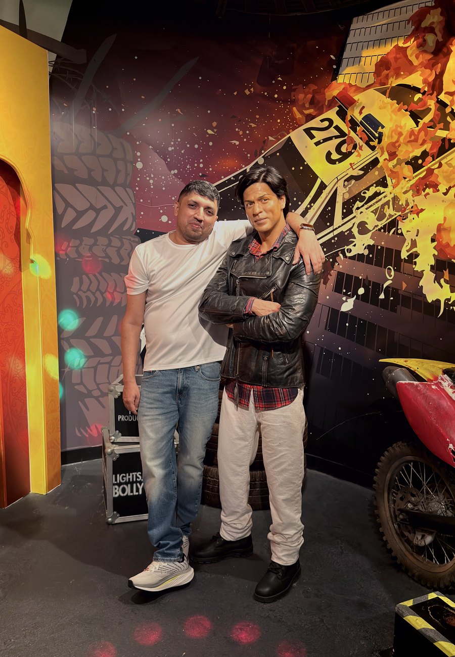 With a wax figure of Shah Rukh Khan